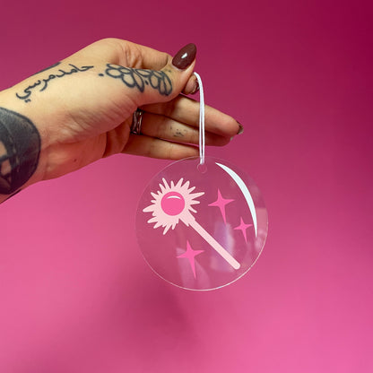 Magic wand acrylic christmas tree ornament festive decoration decor