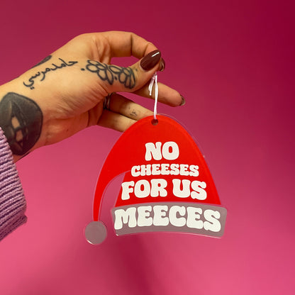 No cheeses for us meeces acrylic christmas tree ornament festive decoration decor