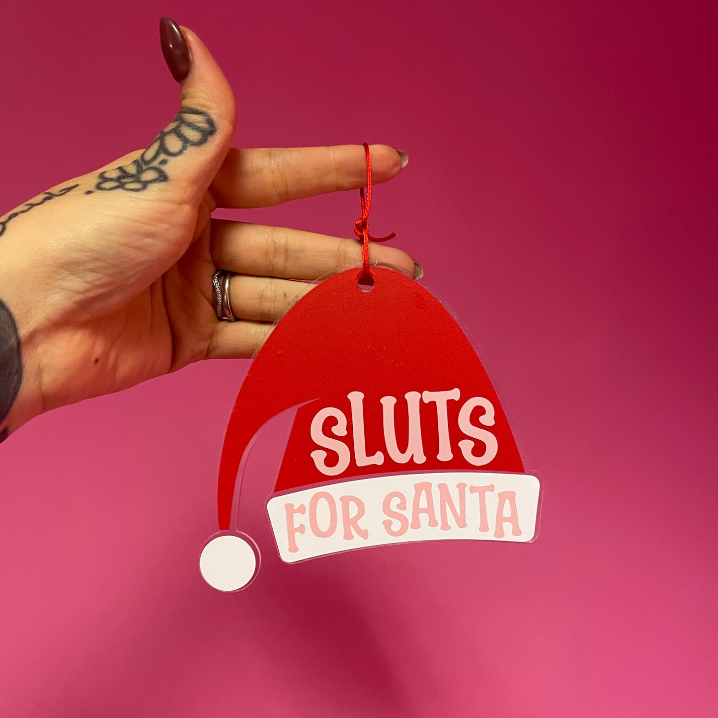 Sluts for santa acrylic christmas tree ornament festive decoration decor