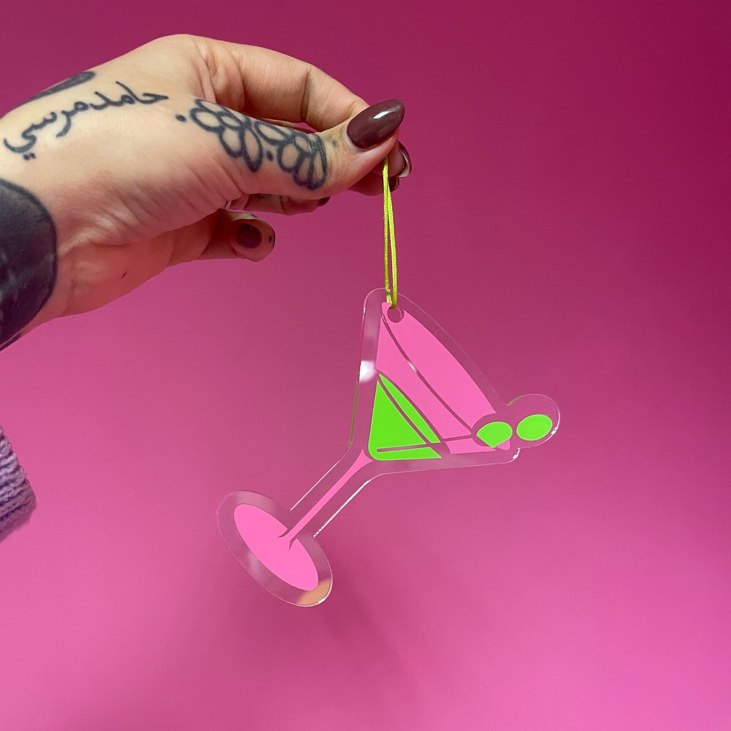 Martini glass acrylic christmas tree ornament festive decoration decor