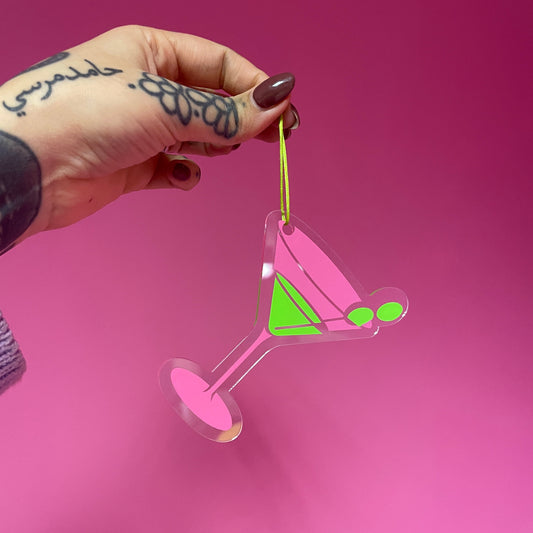 Martini glass acrylic christmas tree ornament festive decoration decor