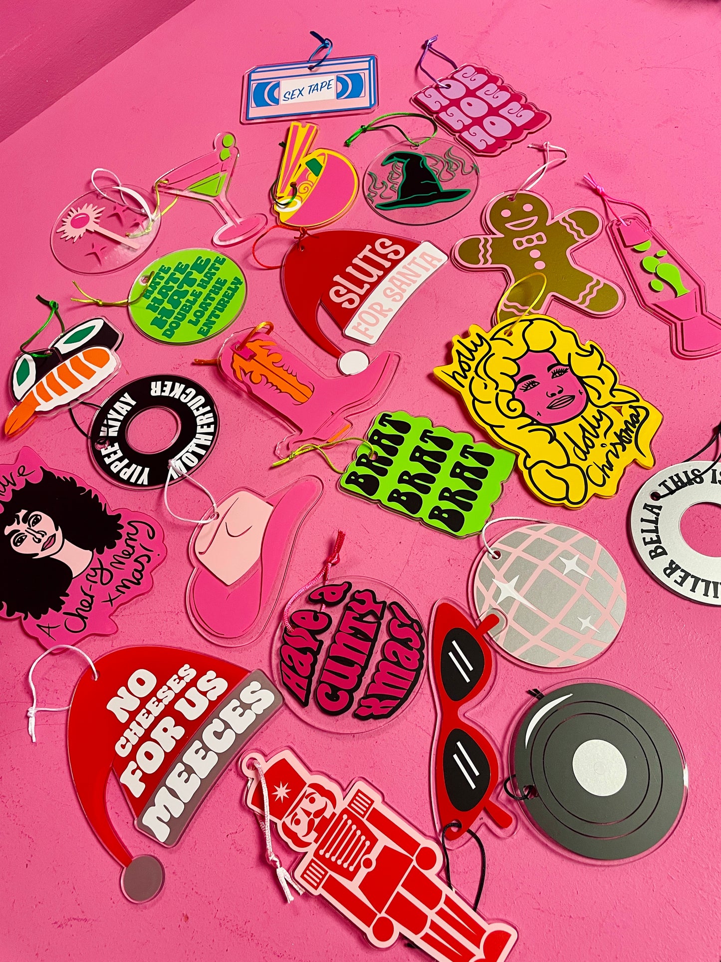 Hate hate hate acrylic christmas tree ornament festive decoration decor