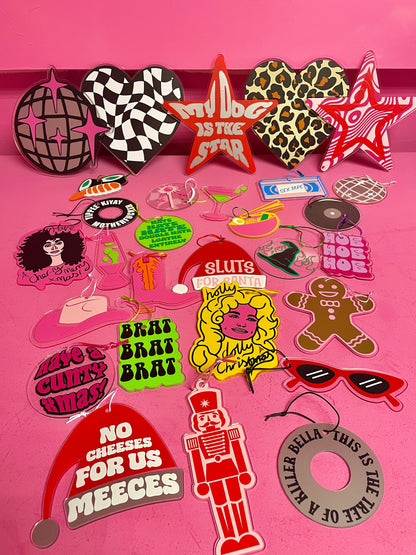 Checkerboard heart acrylic christmas tree topper festive decoration decor