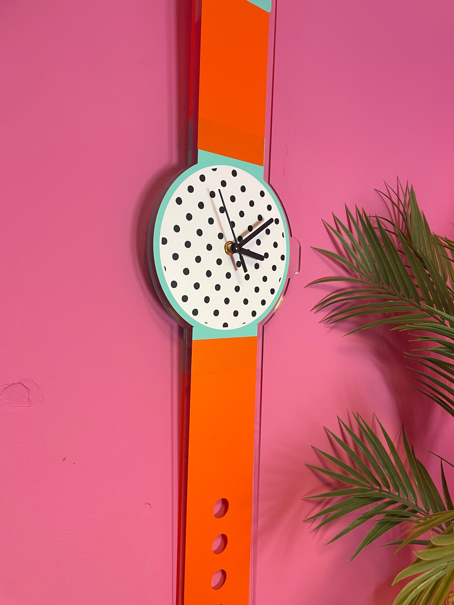 Polka dot watch wall clock decorative silent movement