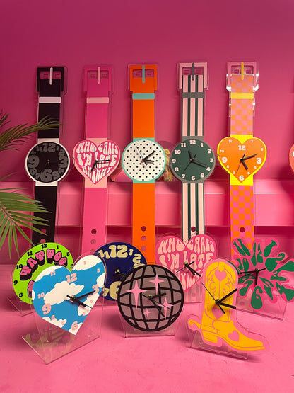 Tattoo time table decorative clock silent movement