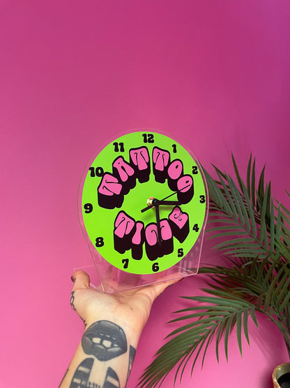 Tattoo time table decorative clock silent movement