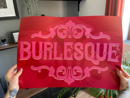 Burlesque Typography Artwork Poster Print Poster