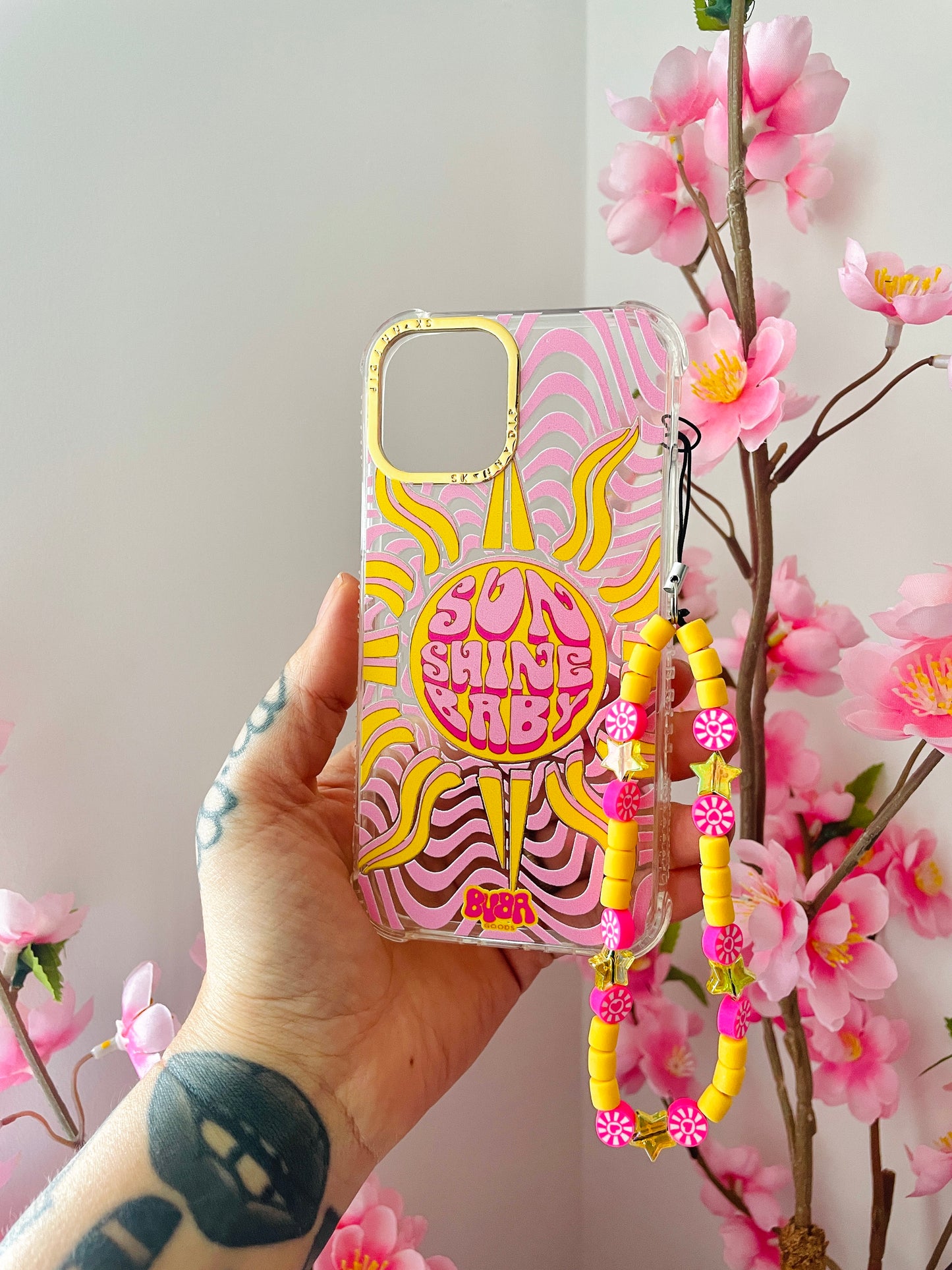 BUBA GOODS x SKINNYDIP limited edition yellow and pink mobile