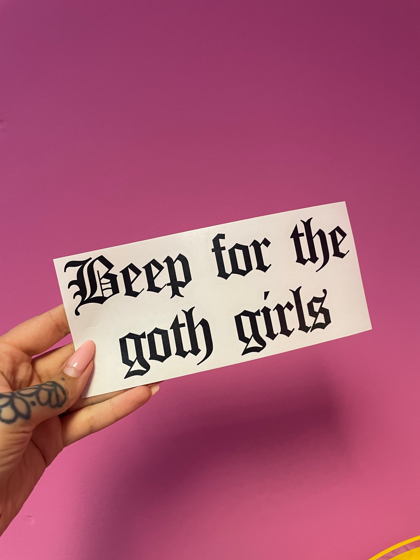 Beep for the goth girls car decal bumper sticker various colours