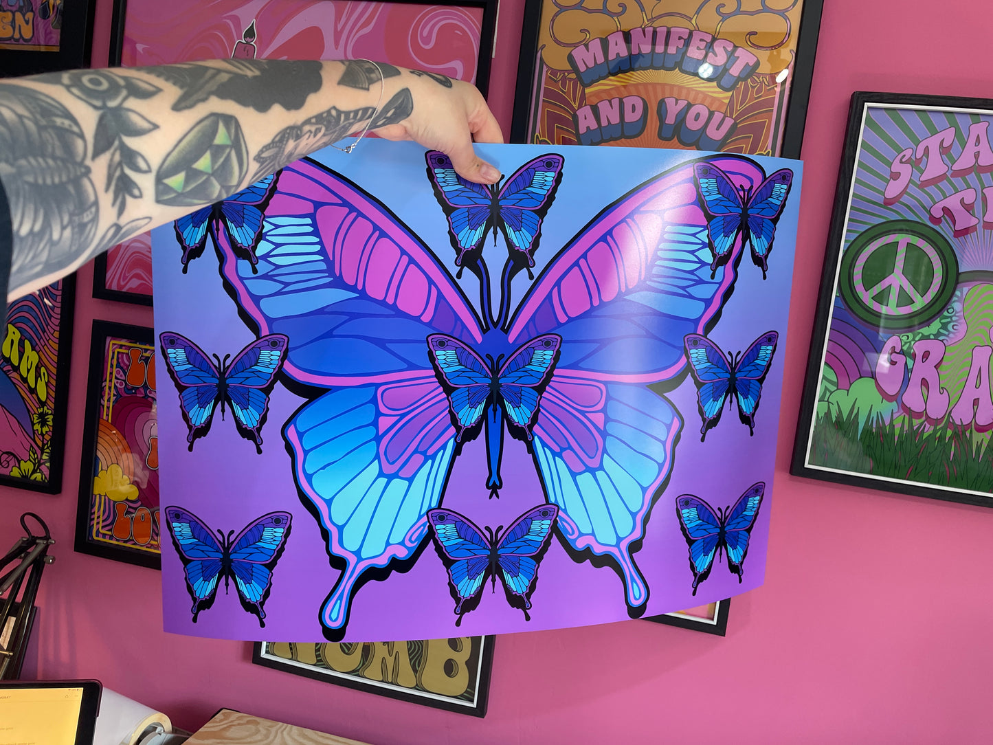 Butterfly 1990's 2000's aesthetic poster print