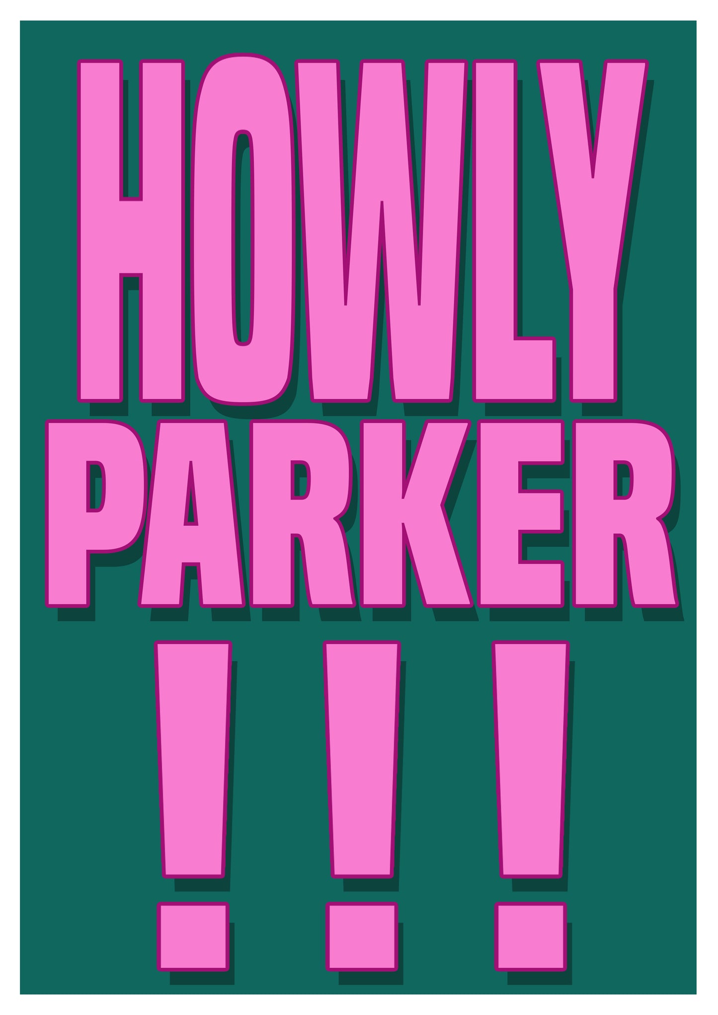 CLEARANCE A5 howly parker poster print
