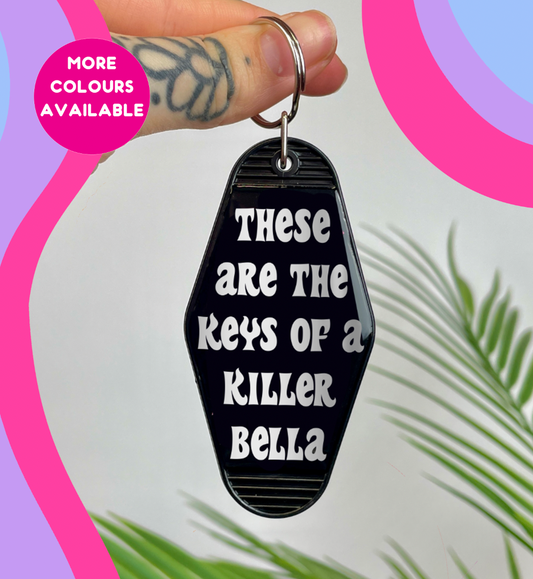 These are the keys of a killer motel keychain keyring various colours