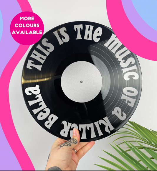 This is the music of a killer bella upcycled vintage 12" LP vinyl record home decor