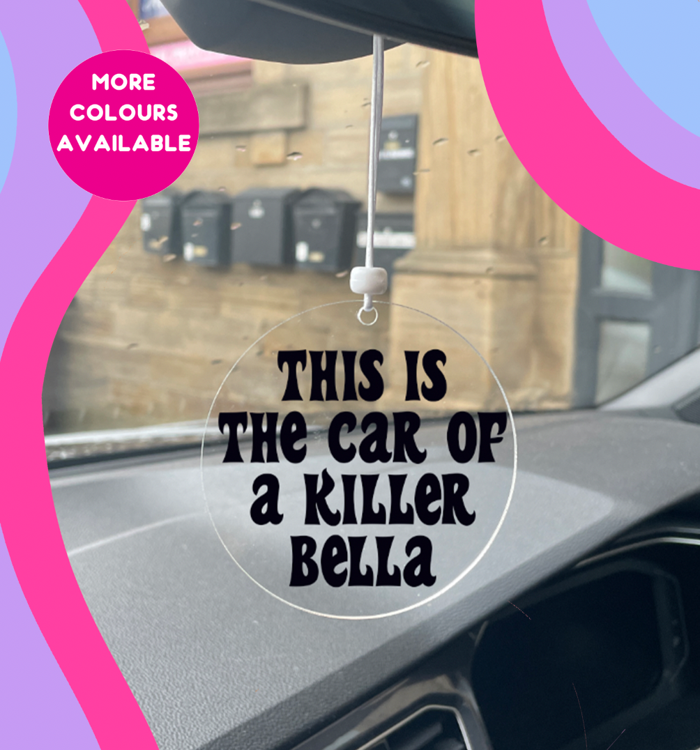 This is the car of a killer rearview mirror car accessory charm clear acrylic