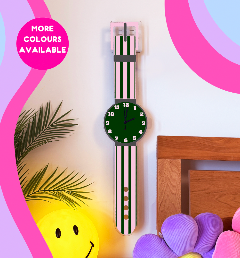 Stripe watch wall clock decorative silent movement