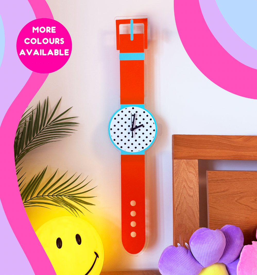 Polka dot watch wall clock decorative silent movement