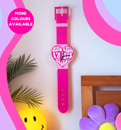 Who cares i'm late anyway heart watch wall clock decorative silent movement