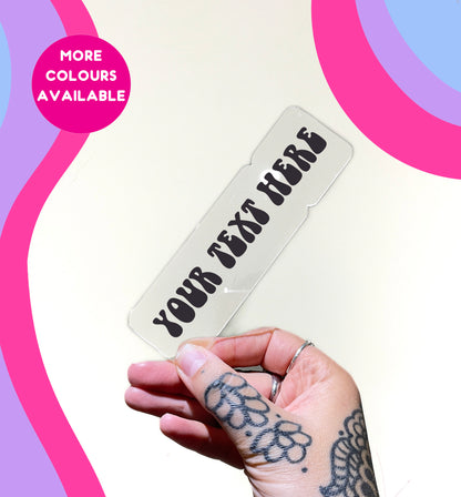 Personalised custom acrylic bookmark accessory