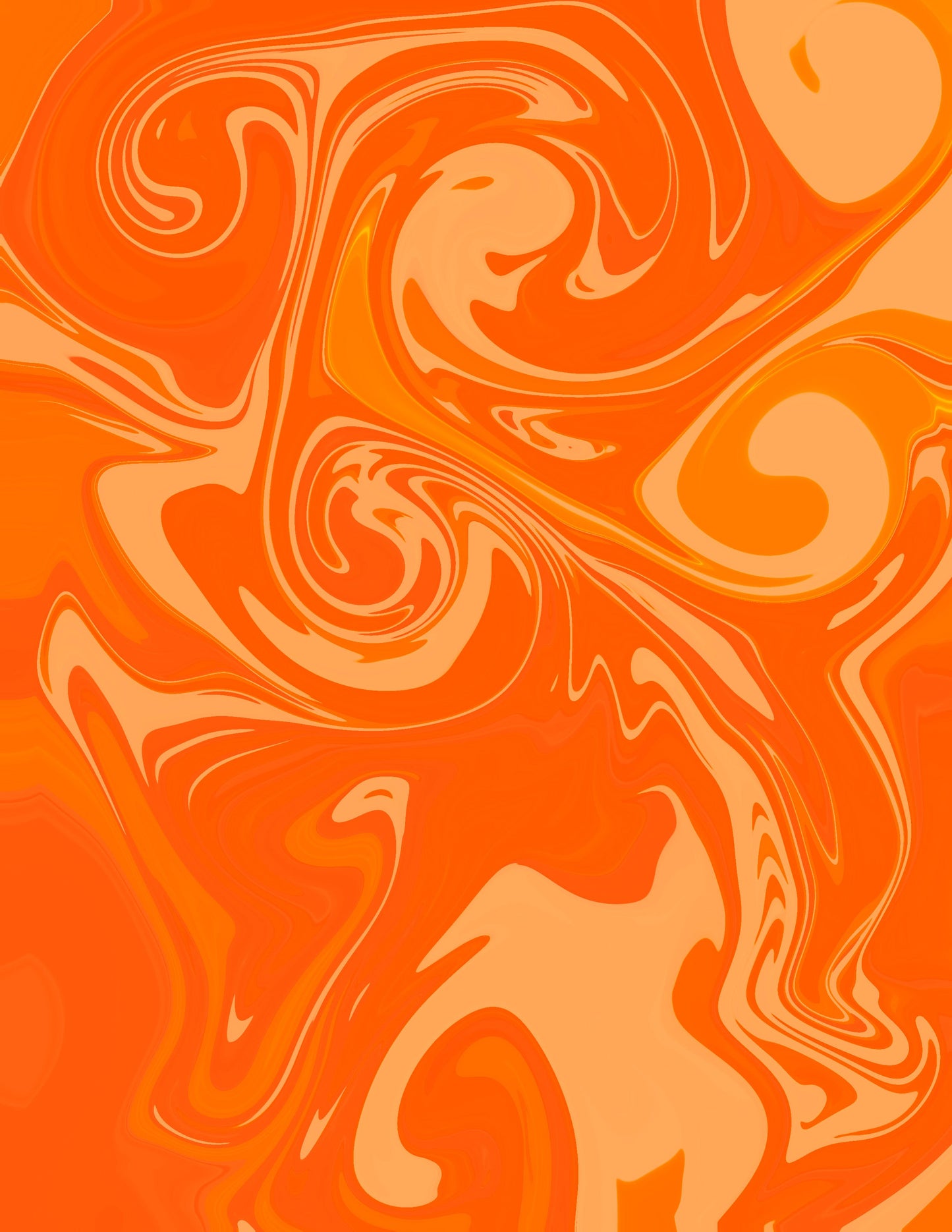 Orange Yellow Swirl Psychedelic Pattern Artwork Poster Print Poster