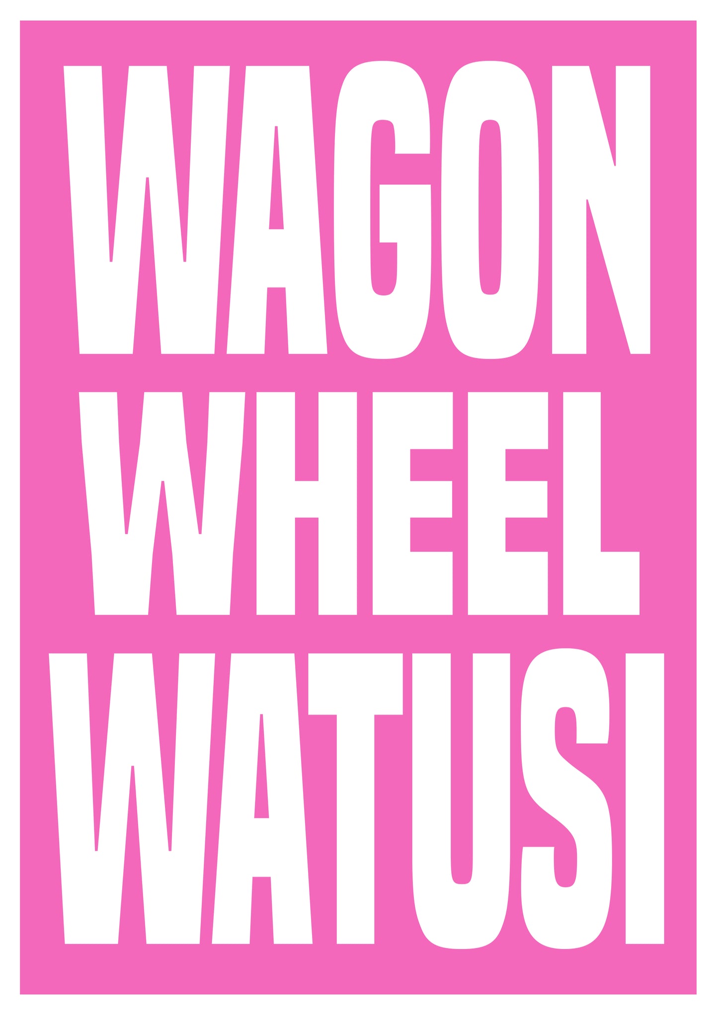 CLEARANCE A4 Wagon wheel watusi poster print