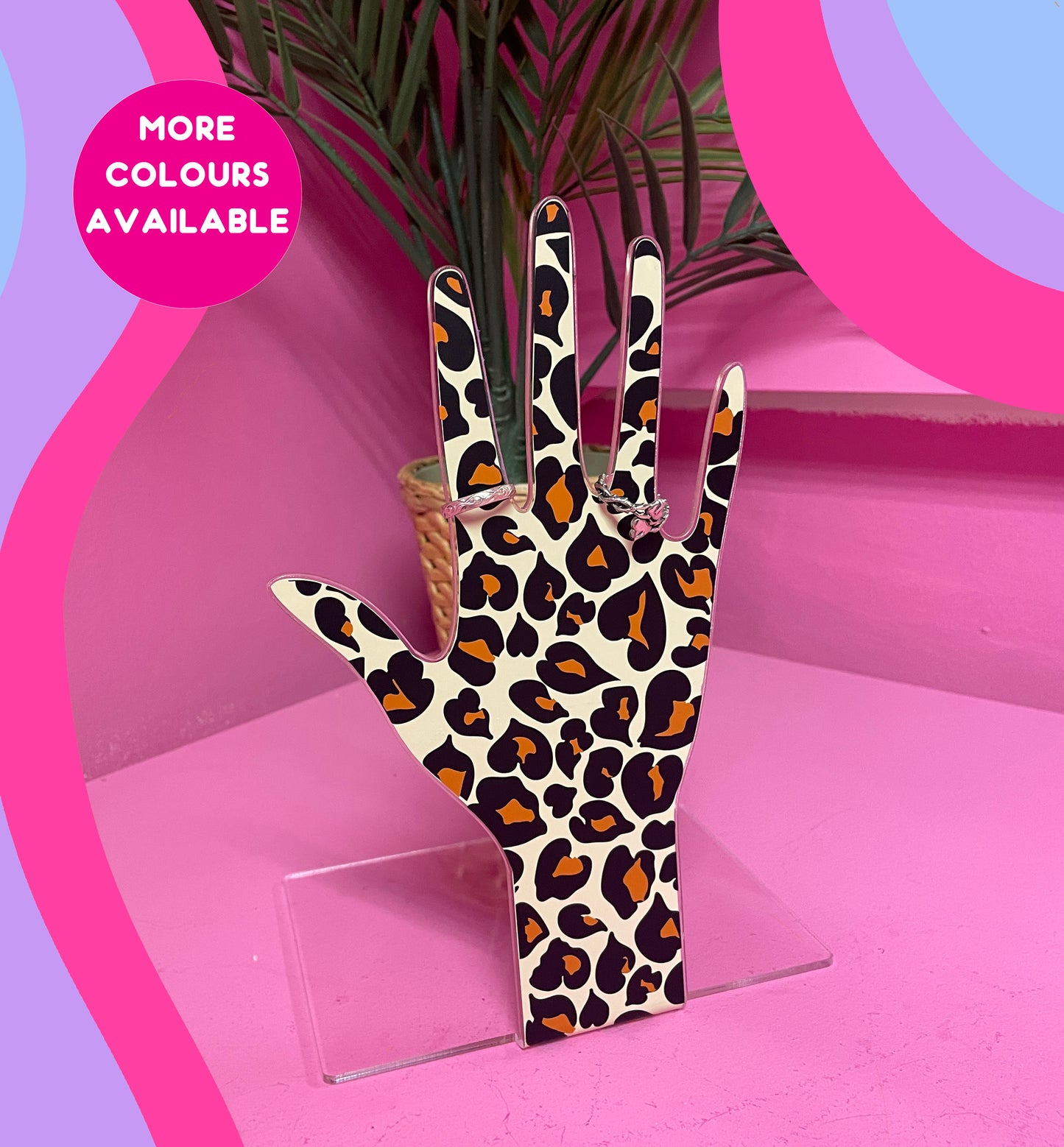 Heart animal print hand pattern jewellery stand home decor accessories