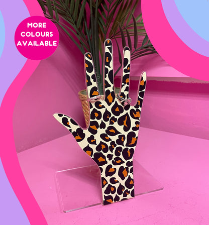 Heart animal print hand pattern jewellery stand home decor accessories