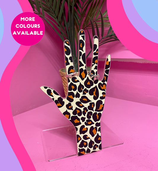 Heart animal print hand pattern jewellery stand home decor accessories