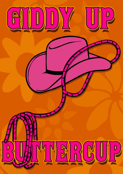 Giddy Up Buttercup Typography Artwork Poster Print Poster