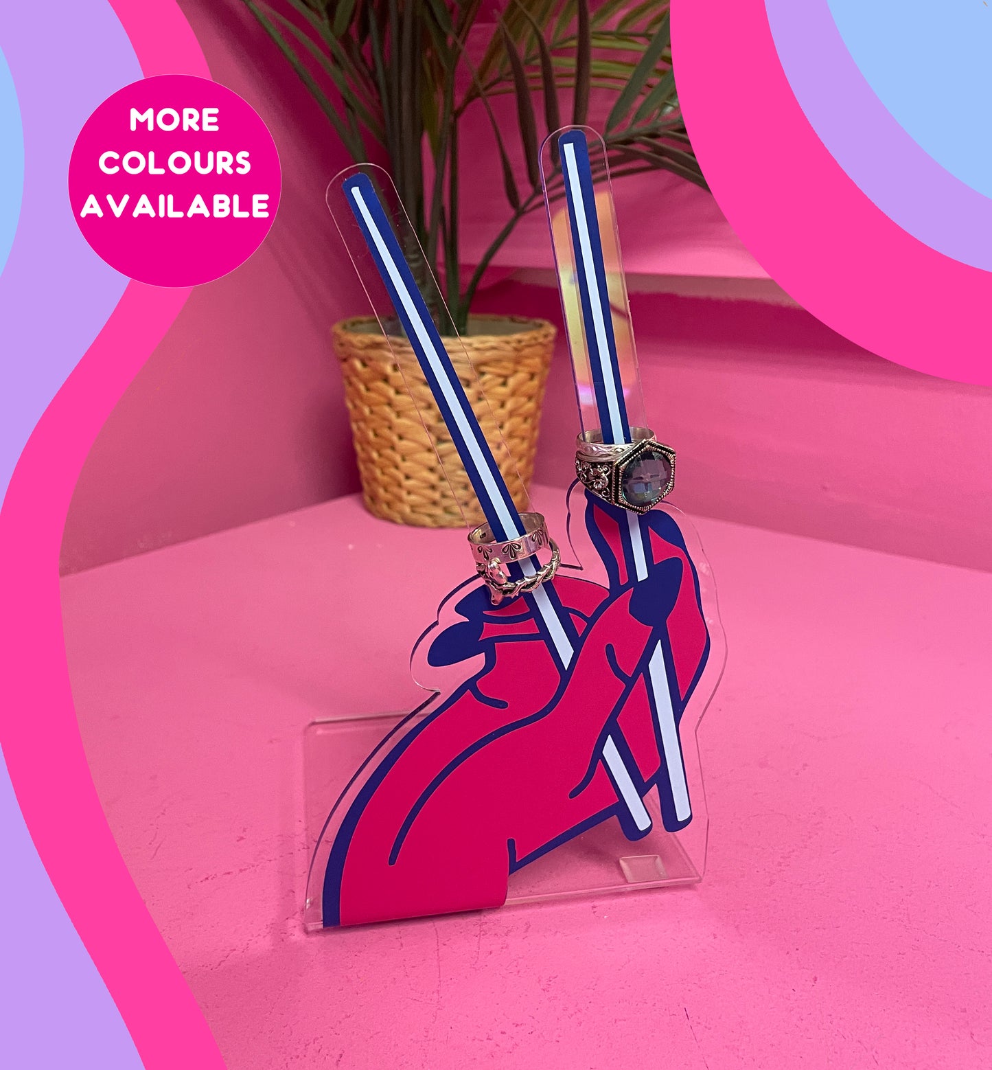 chopstick holding hand jewellery stand home decor accessories