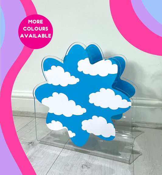 Cloud acrylic storage holder for records, books and other storage home decor