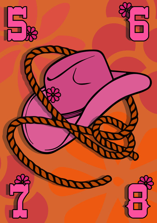 CLEARANCE cowboy hat print A5