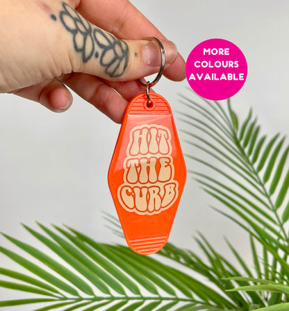 Hit the curb motel keychain keyring various colours