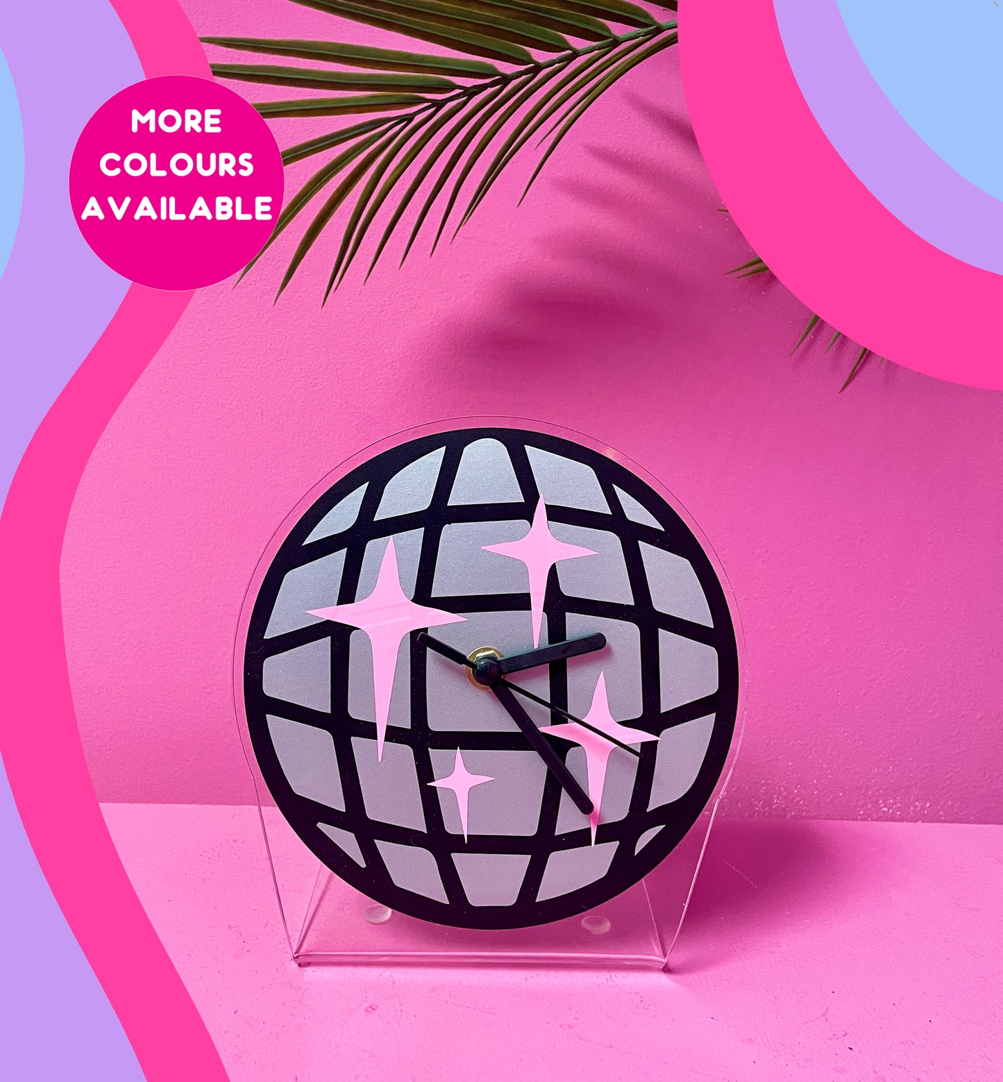 Disco ball table decorative clock silent movement