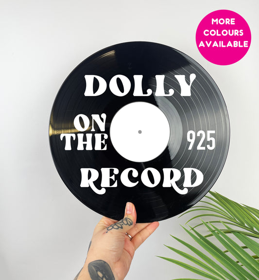 Dolly On The Record 925 upcycled vintage 12" LP vinyl record home decor