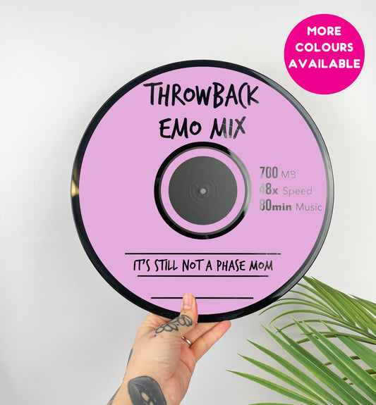 CD disk style throwback emo mix upcycled vintage 12" LP vinyl record home decor