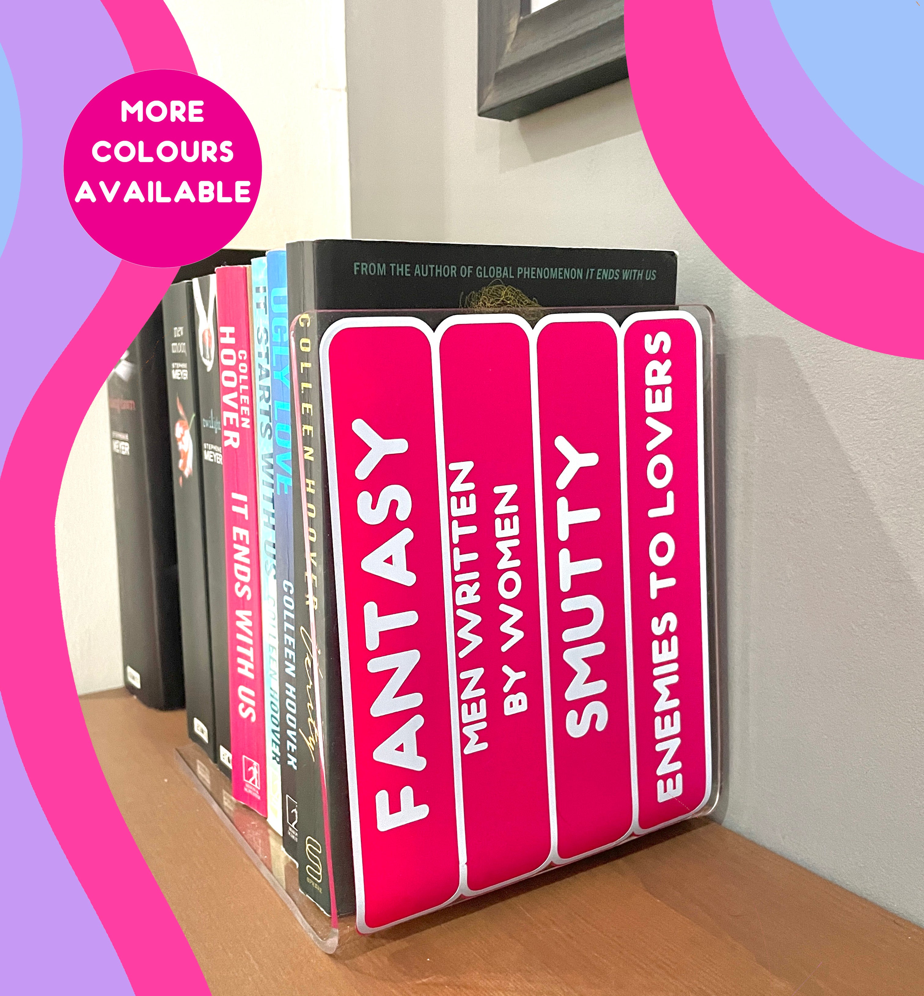Book genre stack acrylic bookend home decor – Buba Goods