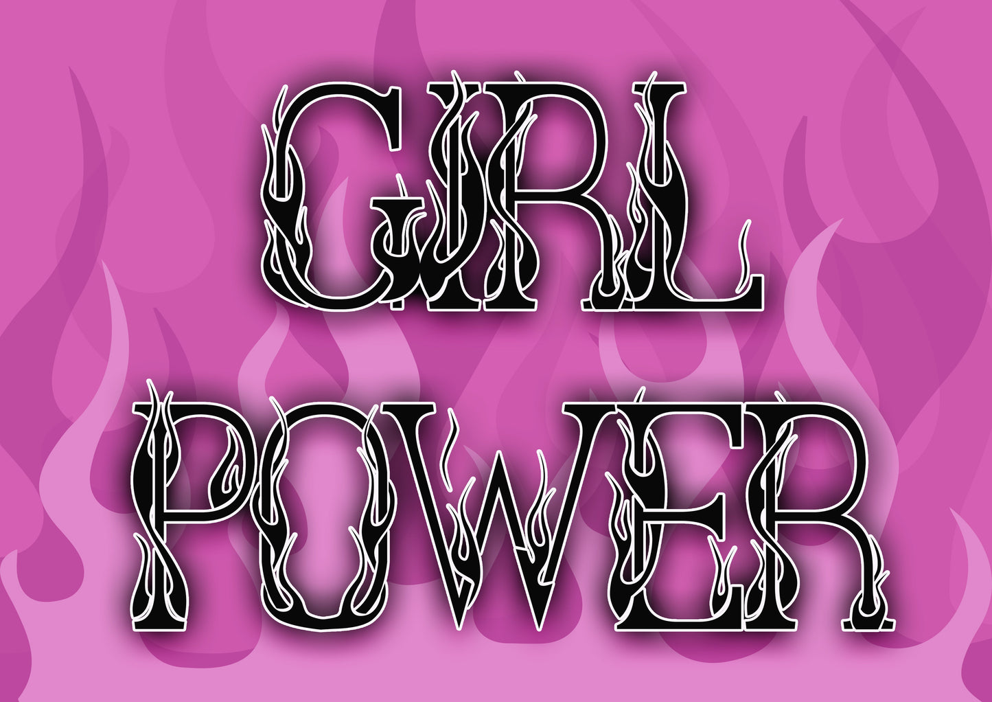 Girl Power Flames Artwork Poster Print Poster