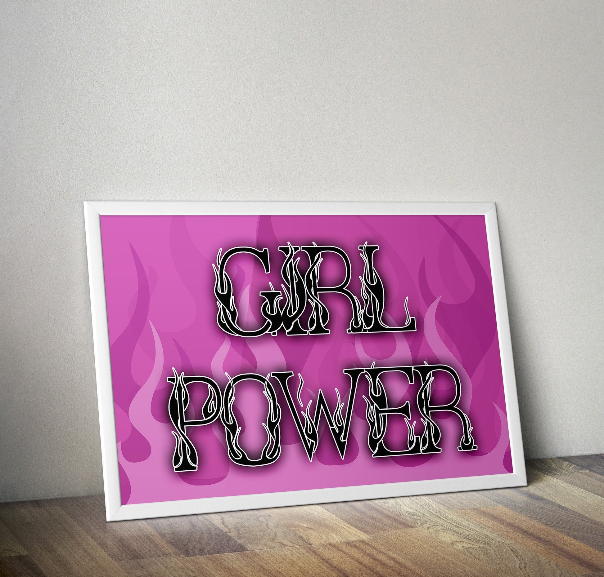 Girl Power Flames Artwork Poster Print Poster