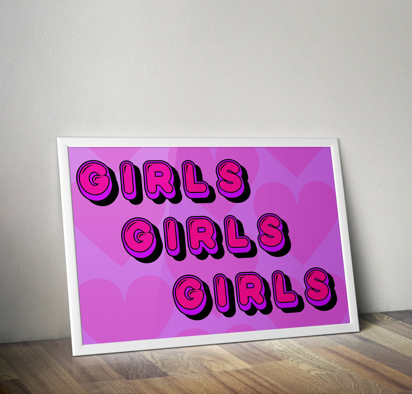 Girls Typography Artwork Poster Print Poster