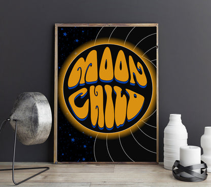 Moon Child Typography Artwork Poster Print Poster