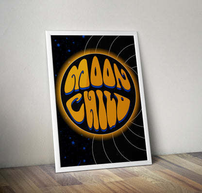 Moon child typography artwork poster print