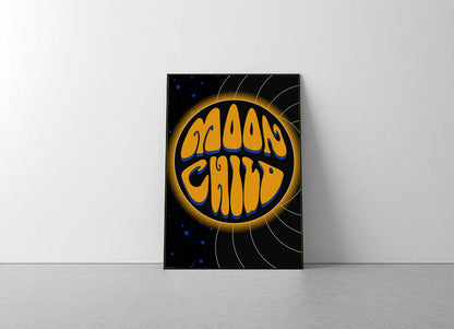 Moon Child Typography Artwork Poster Print Poster