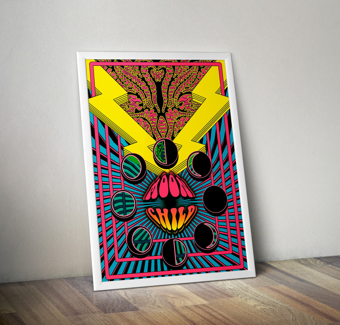 Moon Child Psychedelic Artwork Poster Print Poster