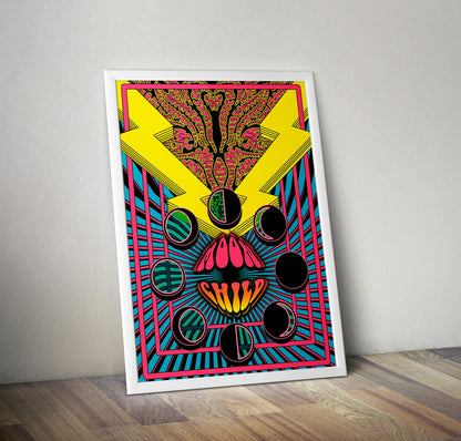 Moon Child Psychedelic Artwork Poster Print Poster