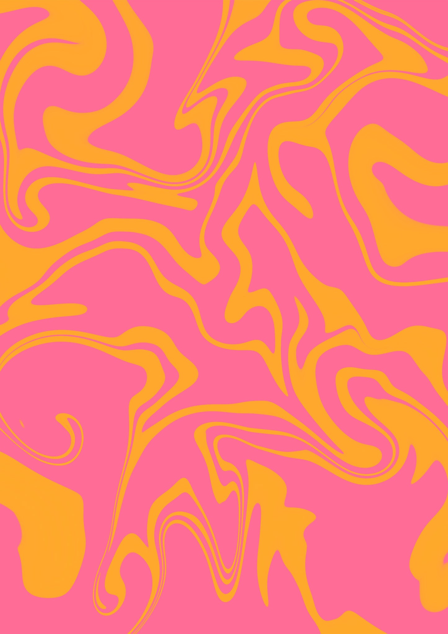 Yellow Pink Swirl Psychedelic Pattern Artwork Poster Print Poster