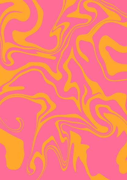 Yellow Pink Swirl Psychedelic Pattern Artwork Poster Print Poster