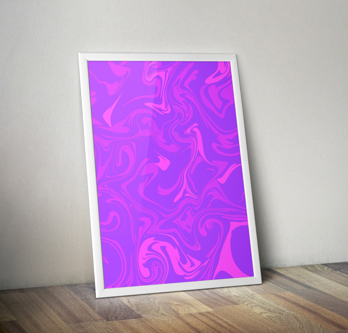 Purple Pink Swirl Psychedelic Pattern Artwork Poster Print Poster