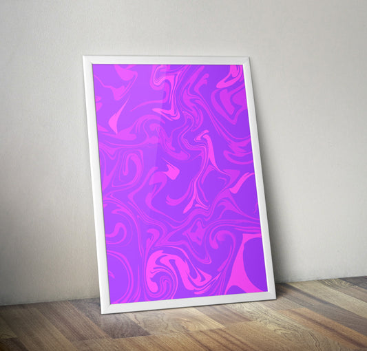 Purple Pink Swirl Psychedelic Pattern Artwork Poster Print Poster