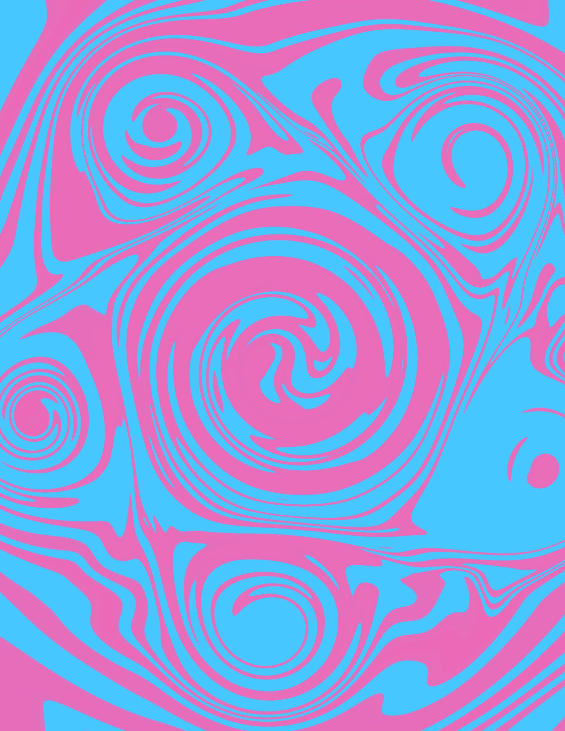 Blue Pink Swirl Psychedelic Pattern Artwork Poster Print Poster