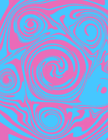 Blue Pink Swirl Psychedelic Pattern Artwork Poster Print Poster